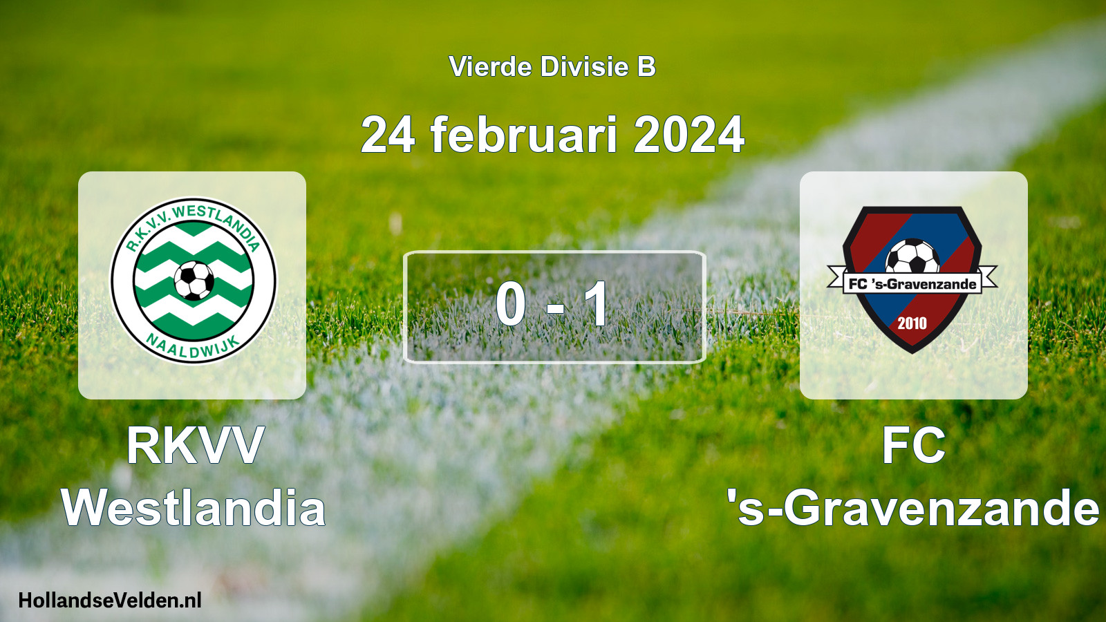 Gespeelde wedstrijd: RKVV Westlandia - FC 's-Gravenzande 0 - 1 (24 februari 2024)