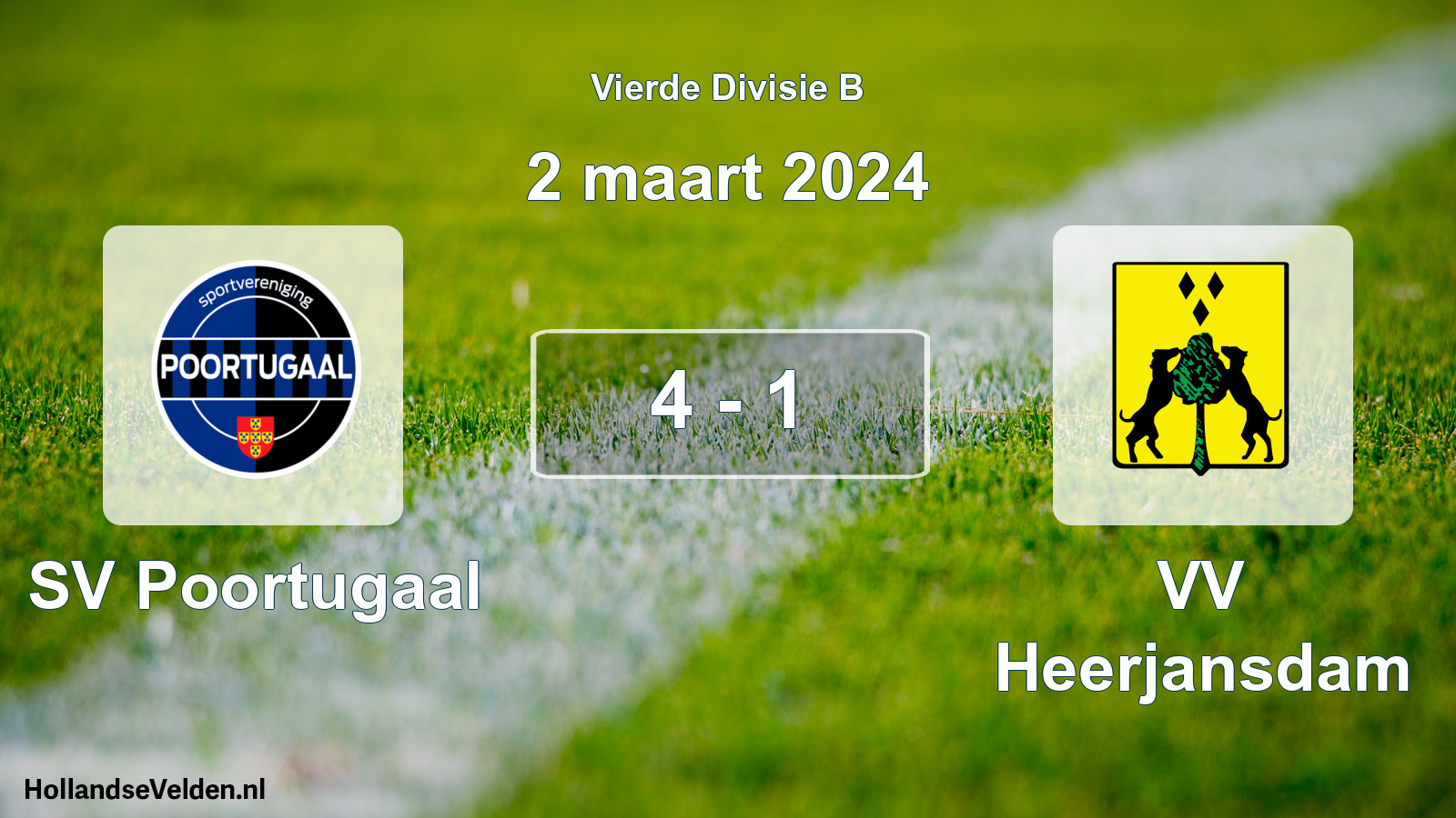 Gespeelde wedstrijd: SV Poortugaal - VV Heerjansdam 4 - 1 (2 maart 2024)