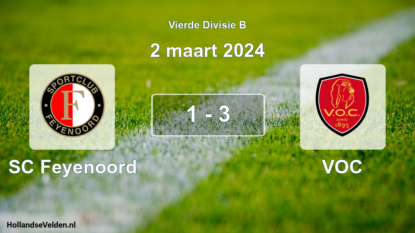 Gespeelde wedstrijd: SC Feyenoord - VOC 1 - 3 (2 maart 2024)