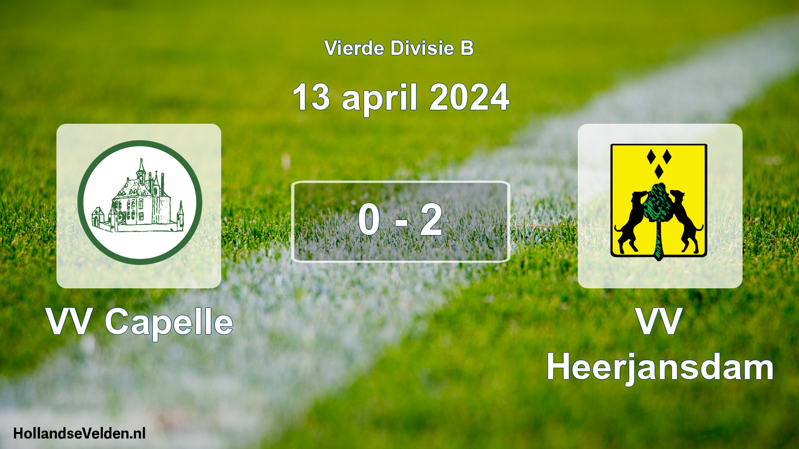 Gespeelde wedstrijd: VV Capelle - VV Heerjansdam 0 - 2 (13 april 2024)