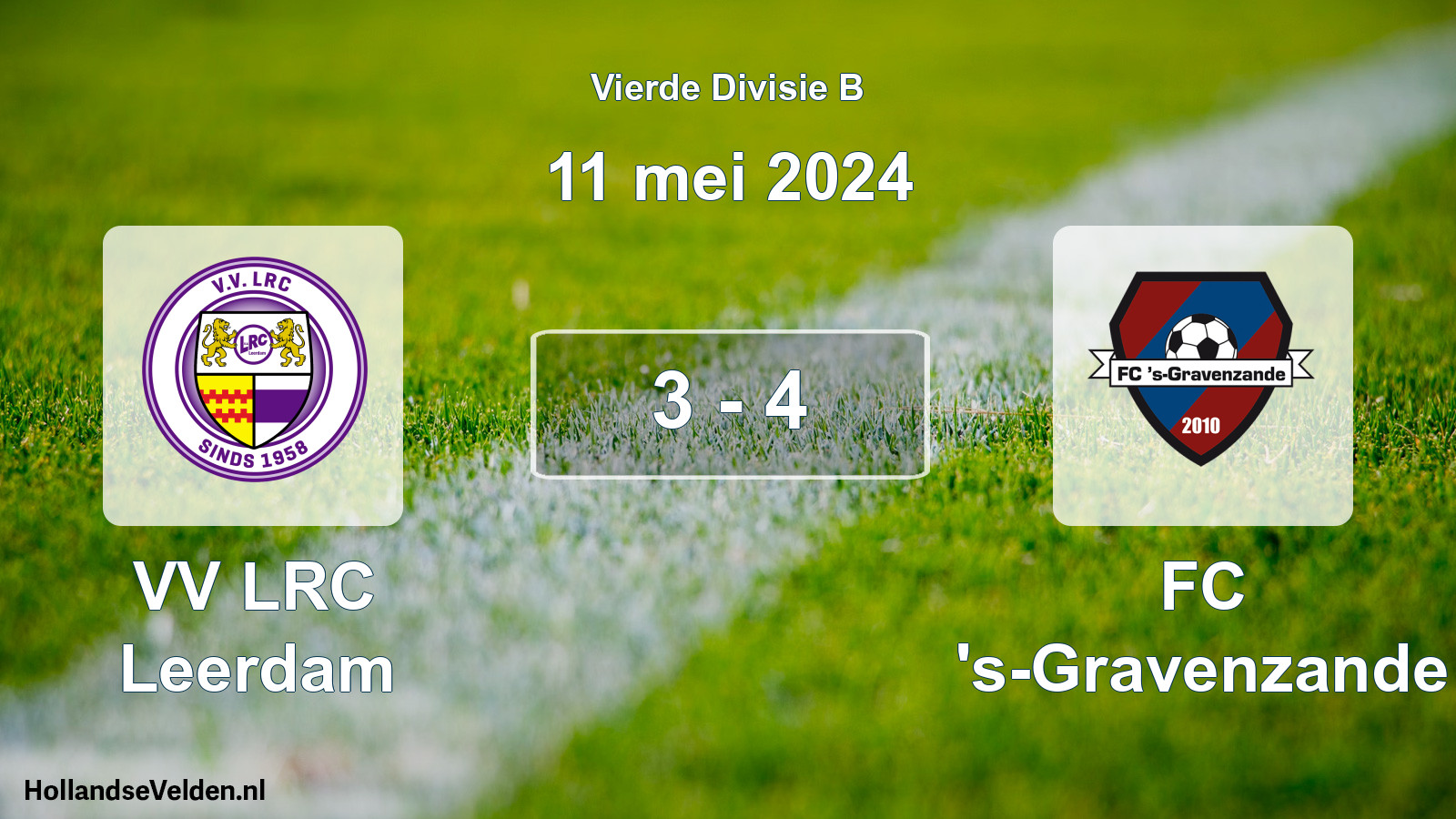 Gespeelde wedstrijd: VV LRC Leerdam - FC 's-Gravenzande 3 - 4 (11 mei 2024)
