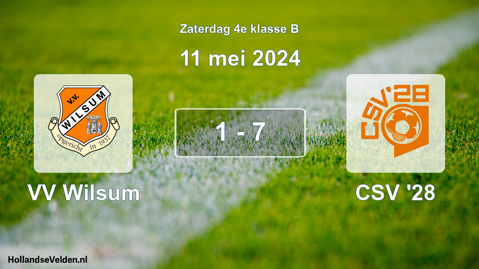 Gespeelde wedstrijd: VV Wilsum - CSV '28 1 - 7 (11 mei 2024)