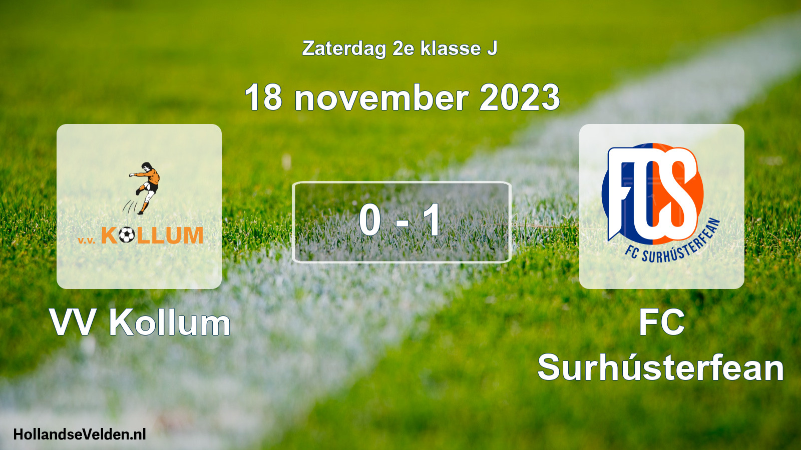 Gespeelde wedstrijd: VV Kollum - FC Surhústerfean 0 - 1 (18 november 2023)
