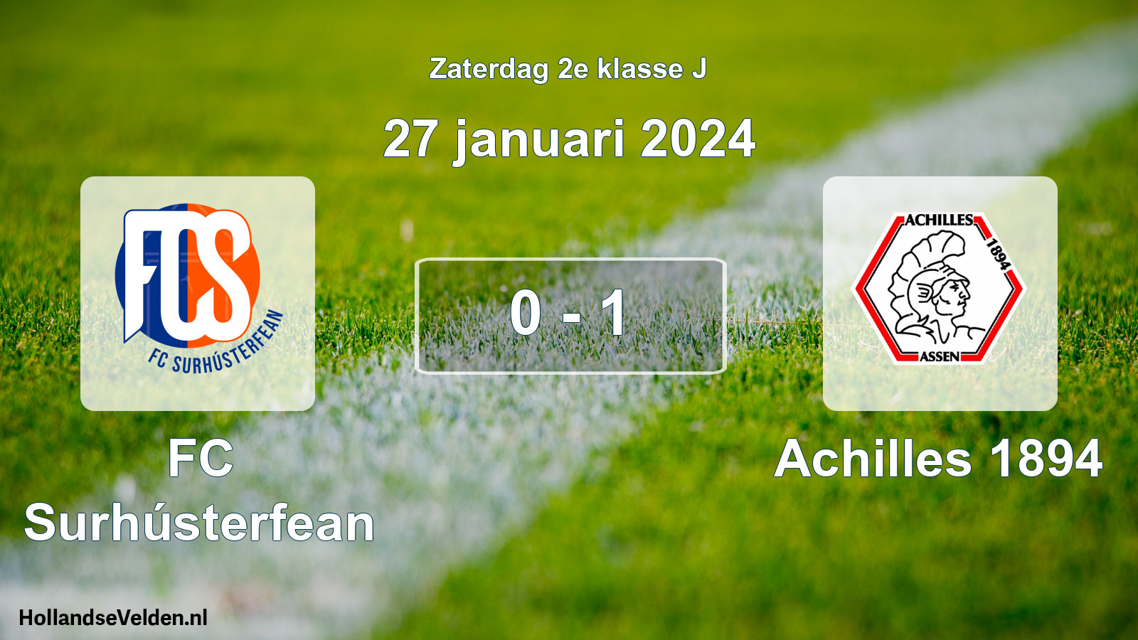 Gespeelde wedstrijd: FC Surhústerfean - Achilles 1894 0 - 1 (27 januari 2024)