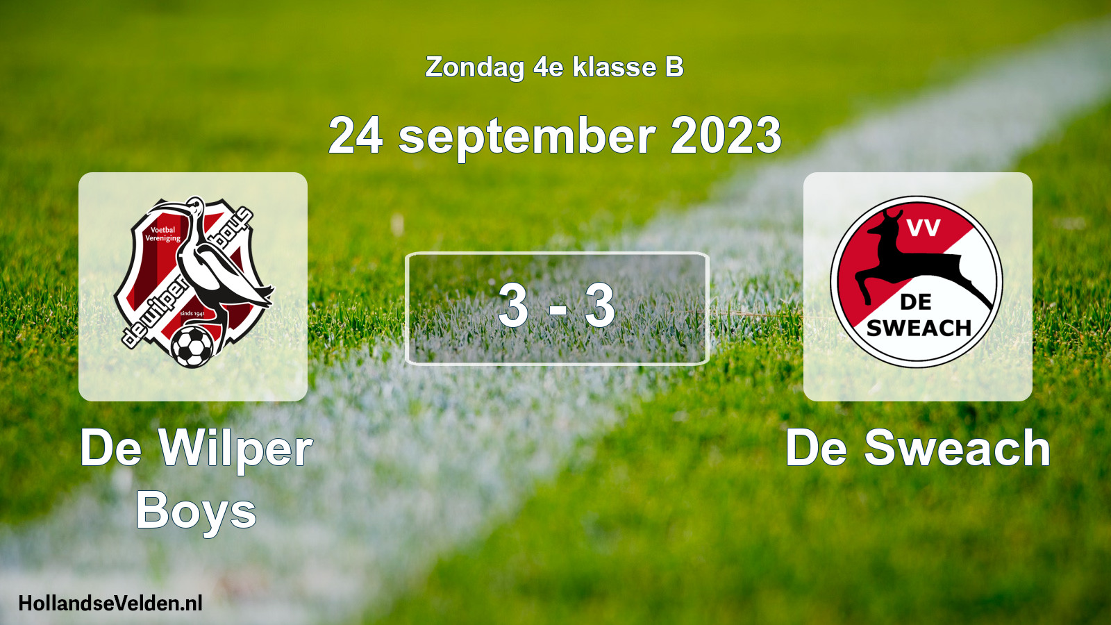 Gespeelde wedstrijd: De Wilper Boys - De Sweach 3 - 3 (24 september 2023)