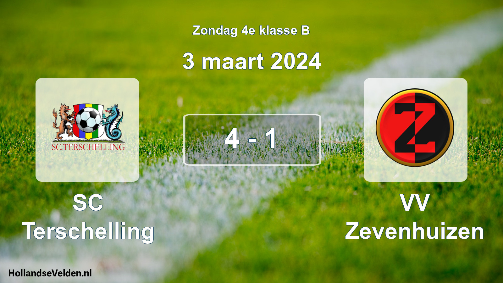 Gespeelde wedstrijd: SC Terschelling - VV Zevenhuizen 4 - 1 (3 maart 2024)