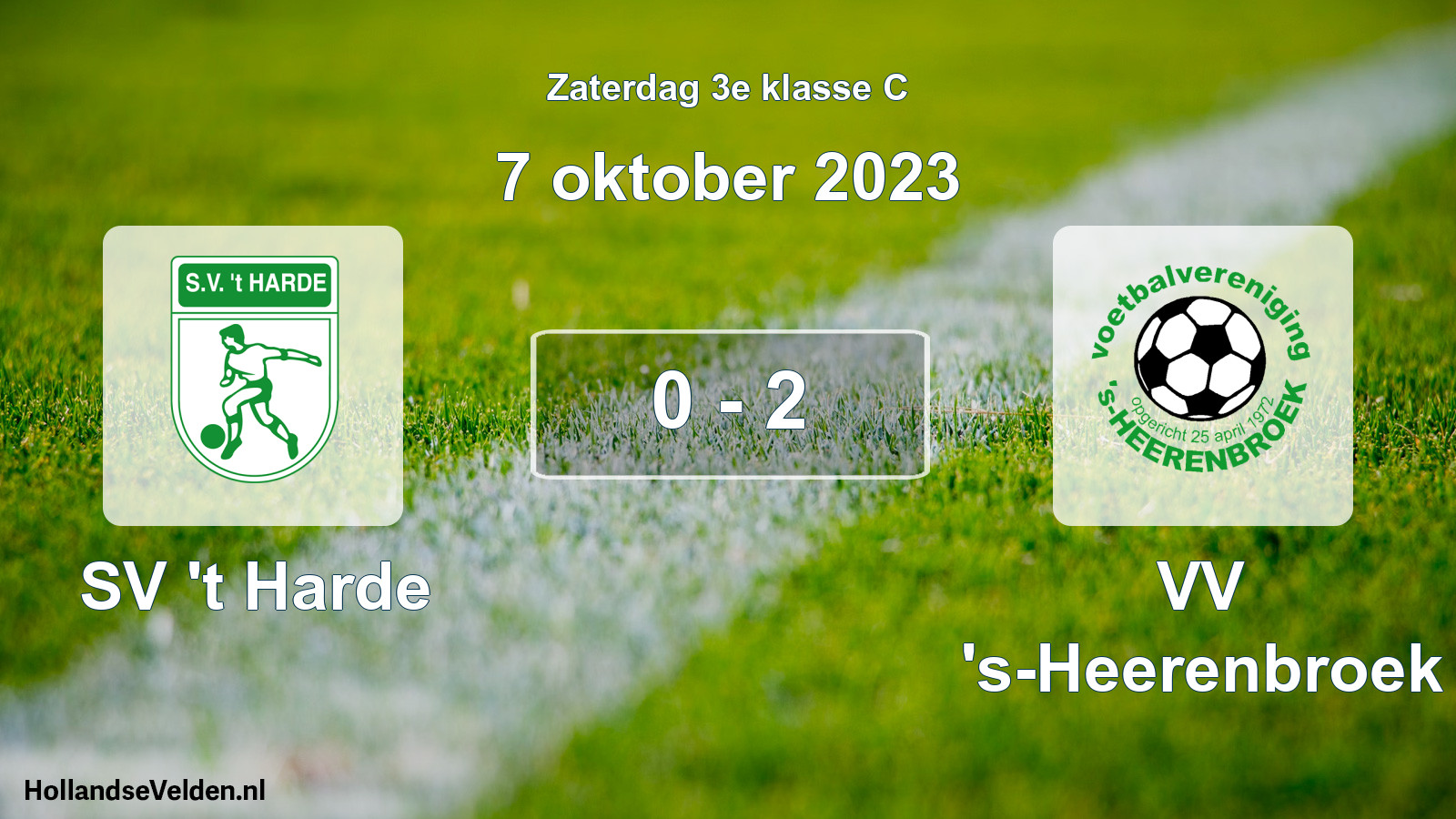 Gespeelde wedstrijd: SV 't Harde - VV 's-Heerenbroek 0 - 2 (7 oktober 2023)