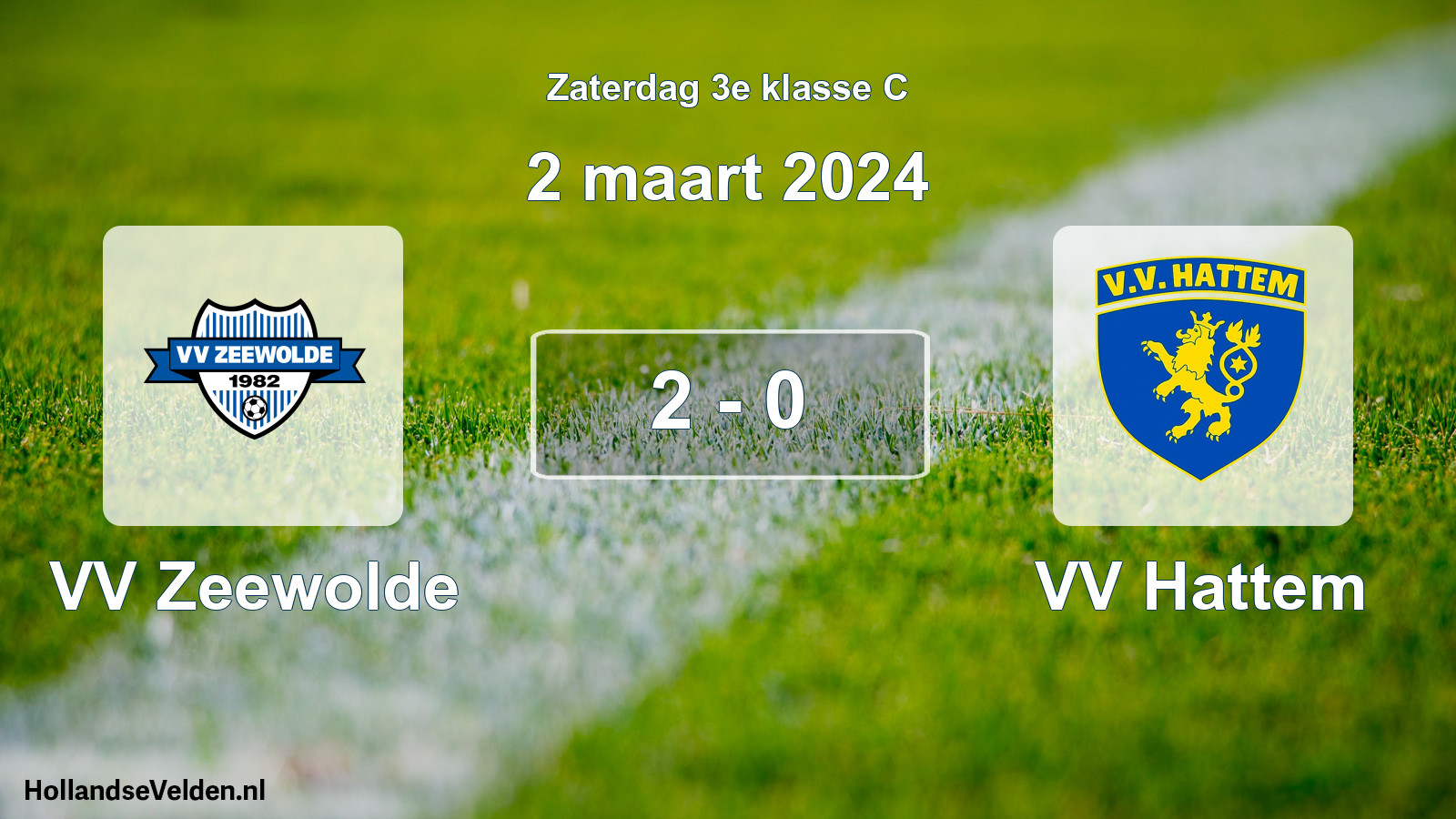 Gespeelde wedstrijd: VV Zeewolde - VV Hattem 2 - 0 (2 maart 2024)