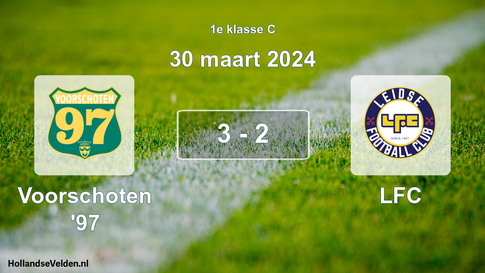 Gespeelde wedstrijd: Voorschoten '97 - LFC 3 - 2 (30 maart 2024)
