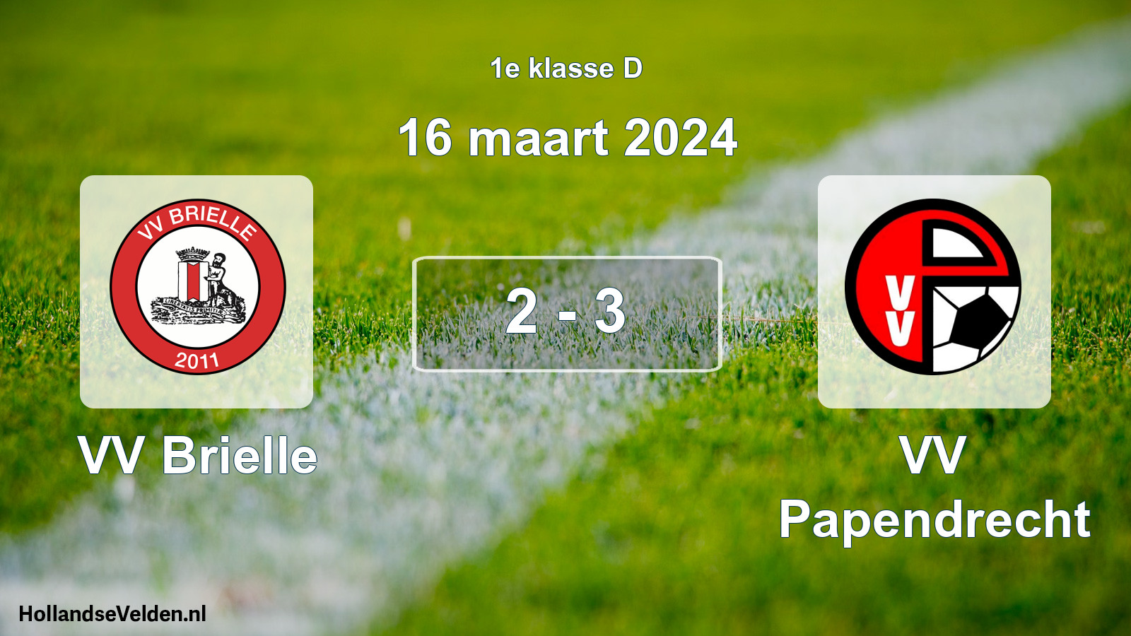 Gespeelde wedstrijd: VV Brielle - VV Papendrecht 2 - 3 (16 maart 2024)