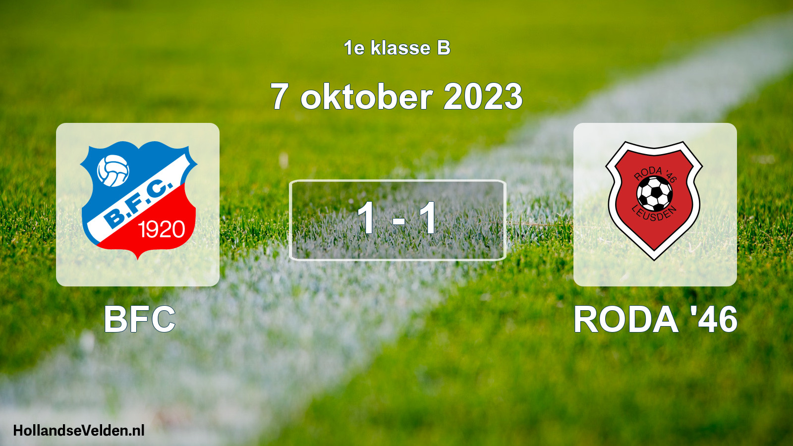 Gespeelde wedstrijd: BFC - RODA '46 1 - 1 (7 oktober 2023)