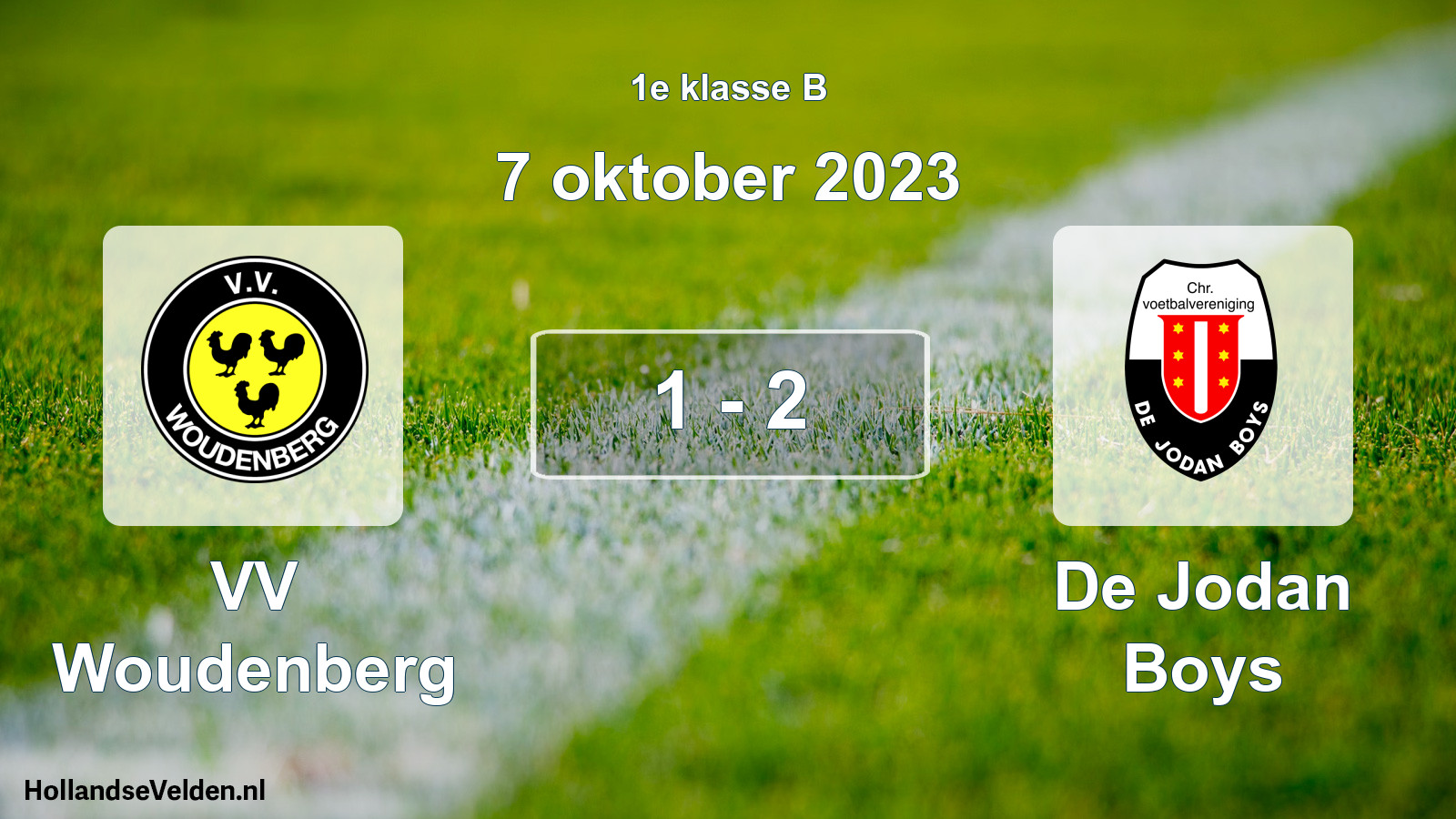 Gespeelde wedstrijd: VV Woudenberg - De Jodan Boys 1 - 2 (7 oktober 2023)