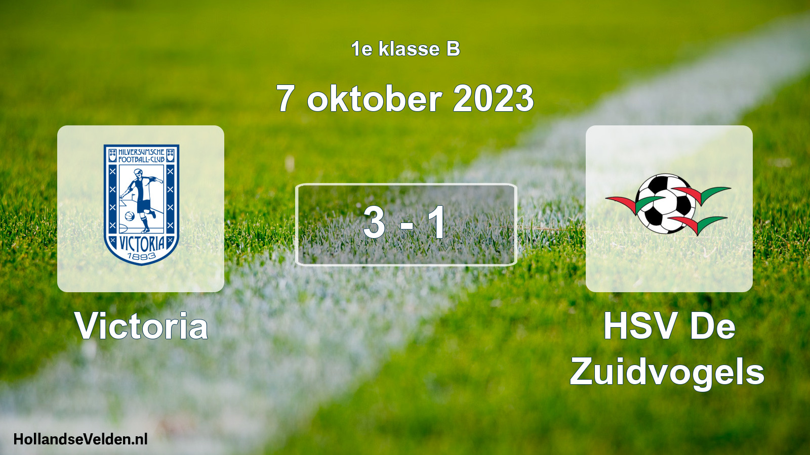 Gespeelde wedstrijd: Victoria - HSV De Zuidvogels 3 - 1 (7 oktober 2023)