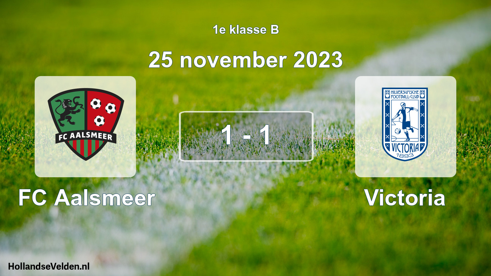 Gespeelde wedstrijd: FC Aalsmeer - Victoria 1 - 1 (25 november 2023)