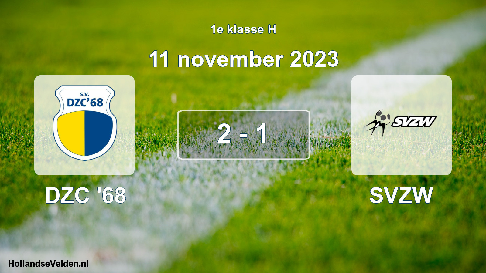 Gespeelde wedstrijd: DZC '68 - SVZW 2 - 1 (11 november 2023)