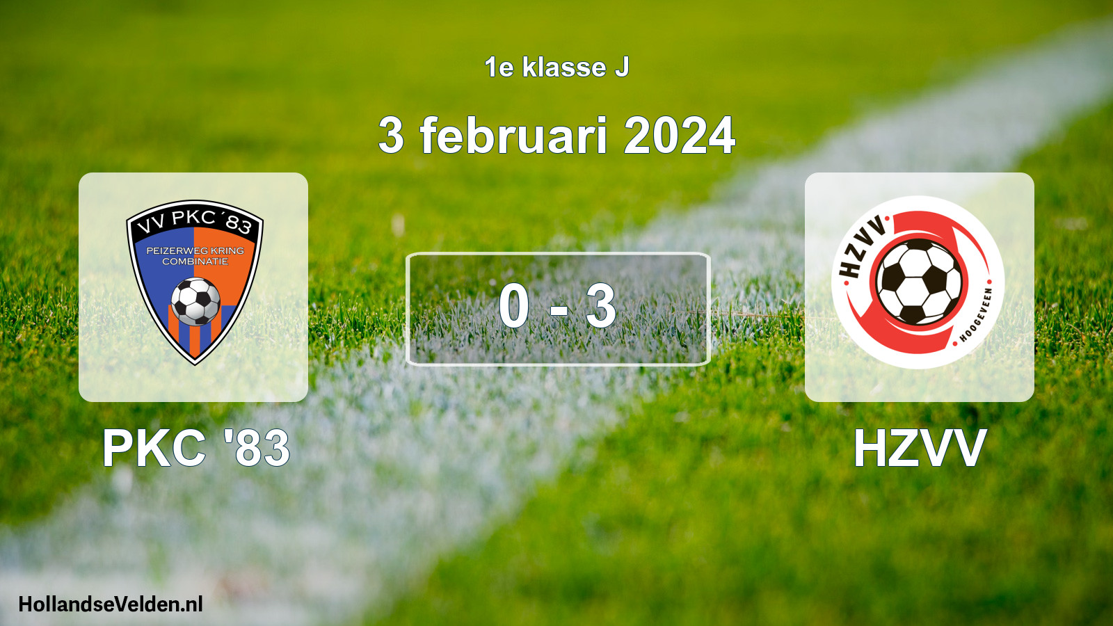 Gespeelde wedstrijd: PKC '83 - HZVV 0 - 3 (3 februari 2024)