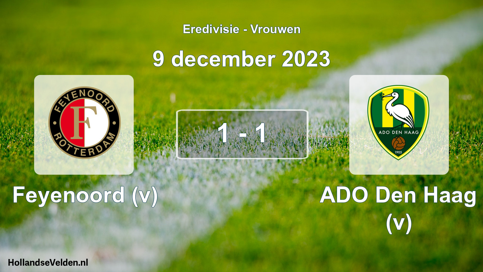 Gespeelde wedstrijd: Feyenoord (v) - ADO Den Haag (v) 1 - 1 (9 december 2023)