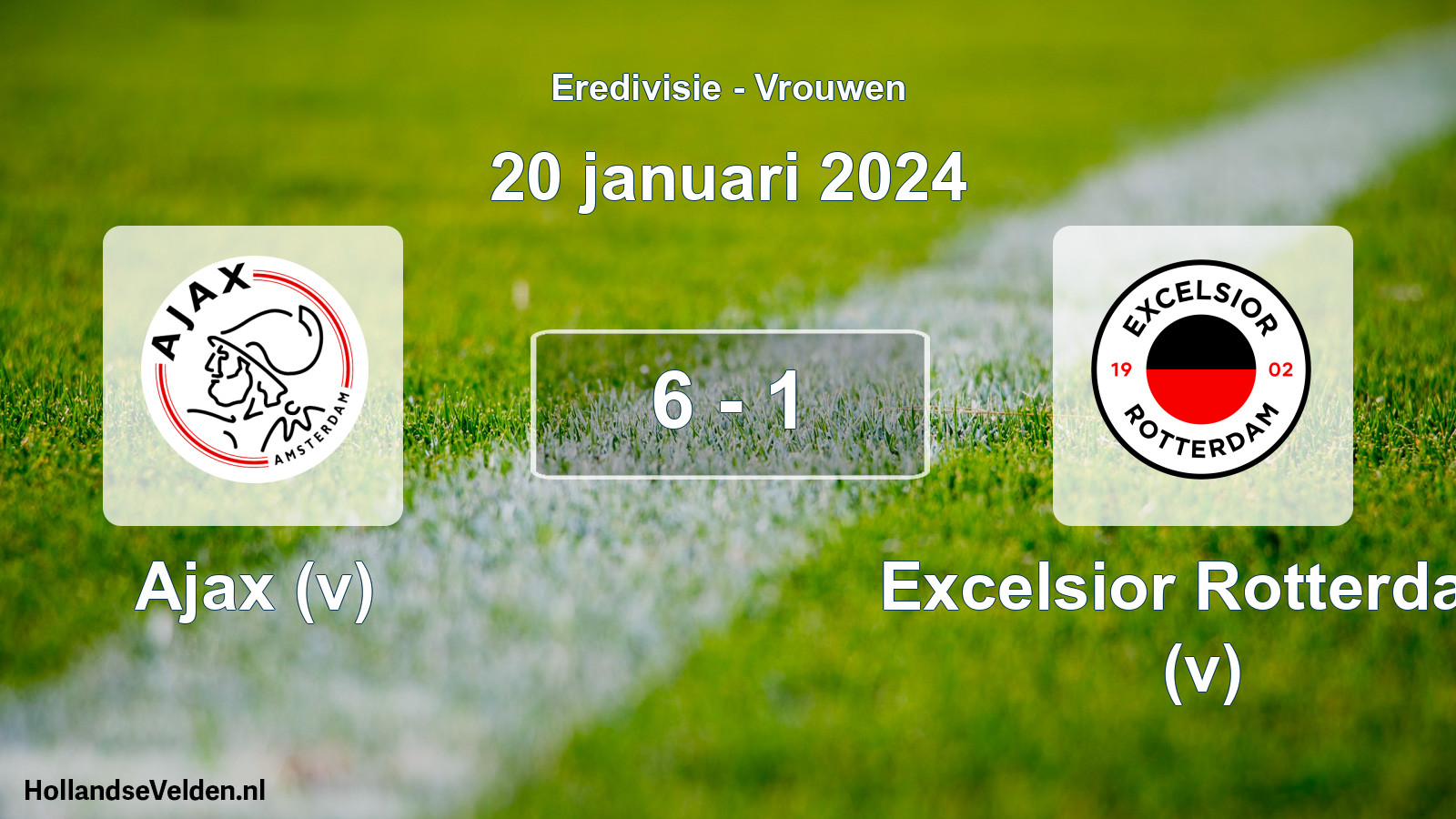 Gespeelde wedstrijd: Ajax (v) - Excelsior Rotterdam (v) 6 - 1 (20 januari 2024)