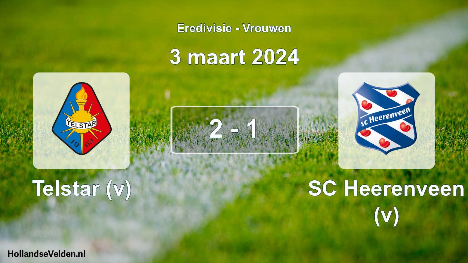 Gespeelde wedstrijd: Telstar (v) - SC Heerenveen (v) 2 - 1 (3 maart 2024)