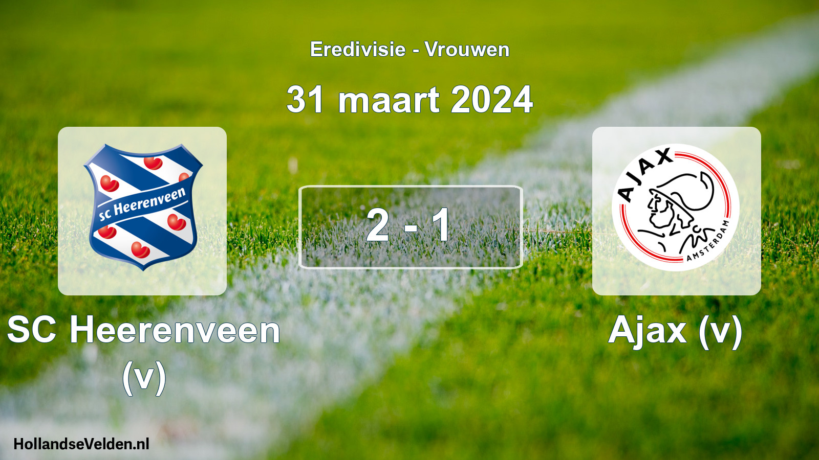Gespeelde wedstrijd: SC Heerenveen (v) - Ajax (v) 2 - 1 (31 maart 2024)