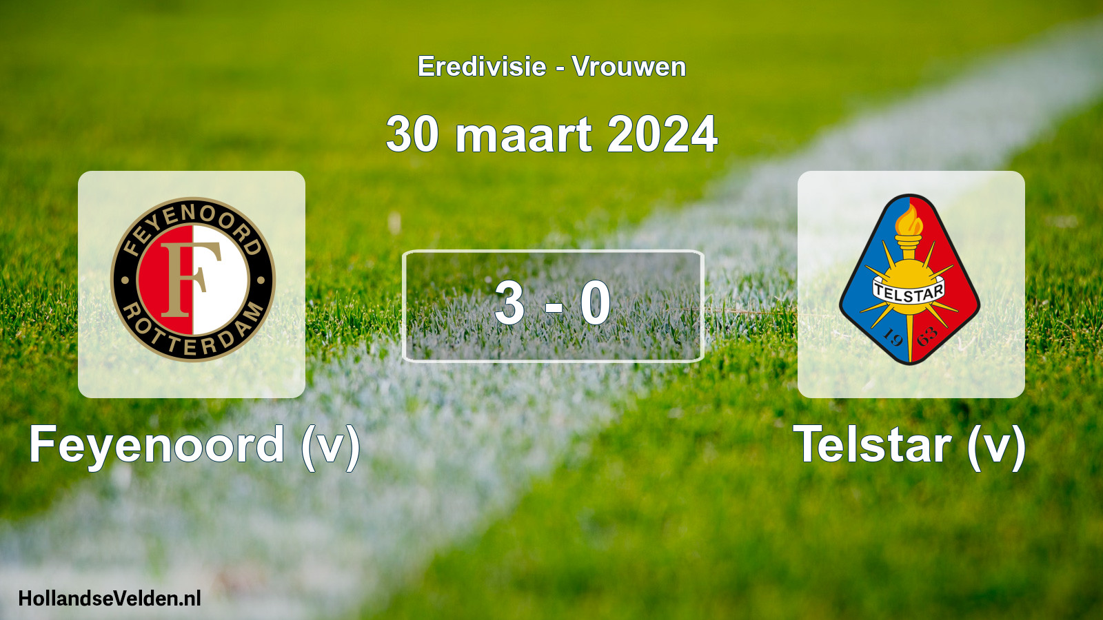 Gespeelde wedstrijd: Feyenoord (v) - Telstar (v) 3 - 0 (30 maart 2024)