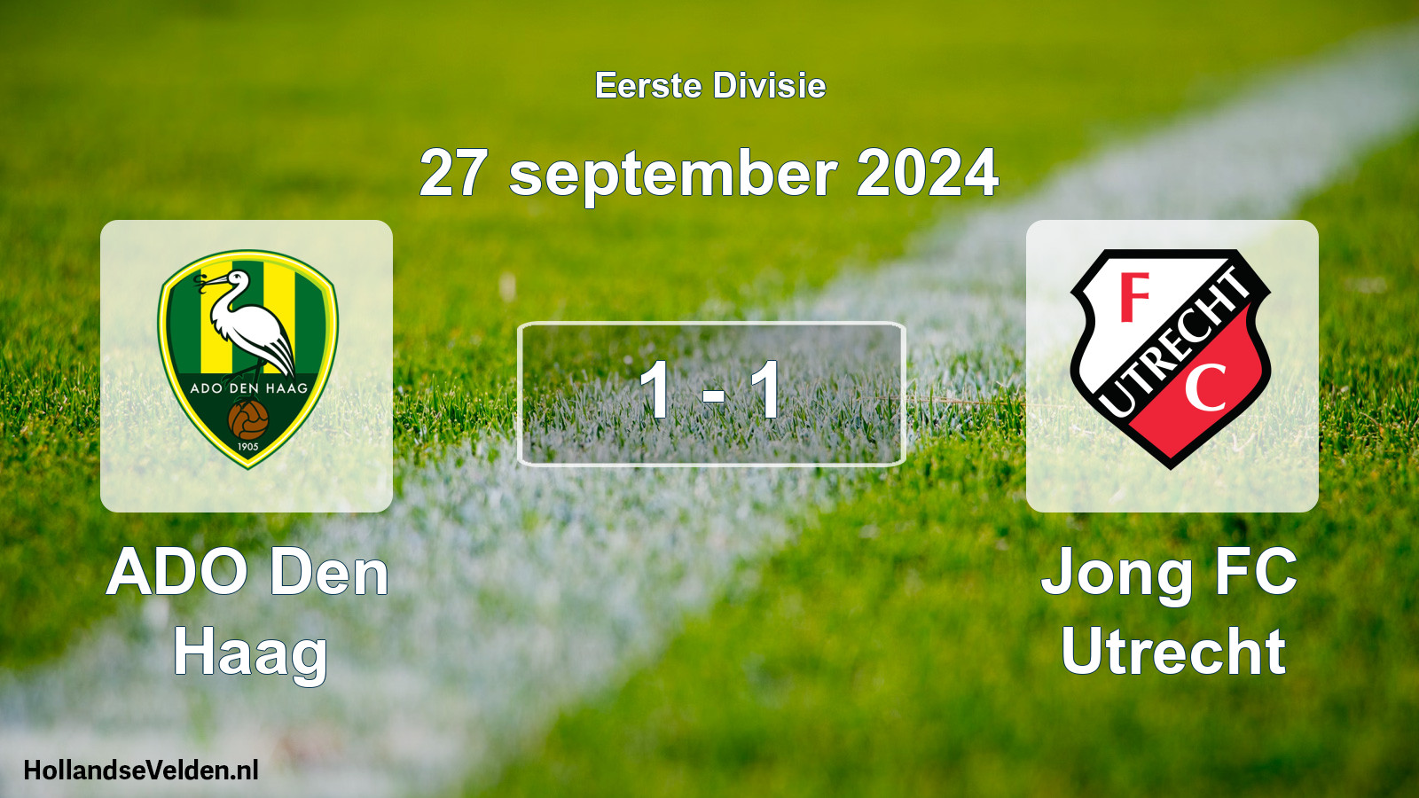Gespeelde wedstrijd: ADO Den Haag - Jong FC Utrecht 1 - 1 (27 september 2024)