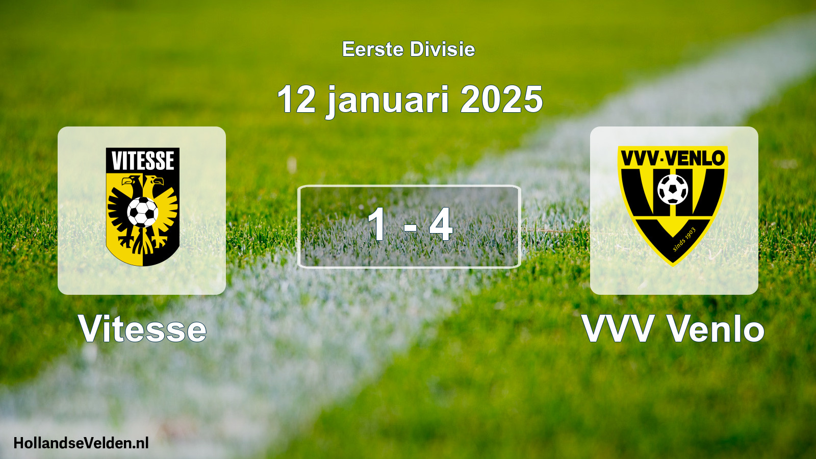 Gespeelde wedstrijd: Vitesse - VVV Venlo 1 - 4 (12 januari 2025)
