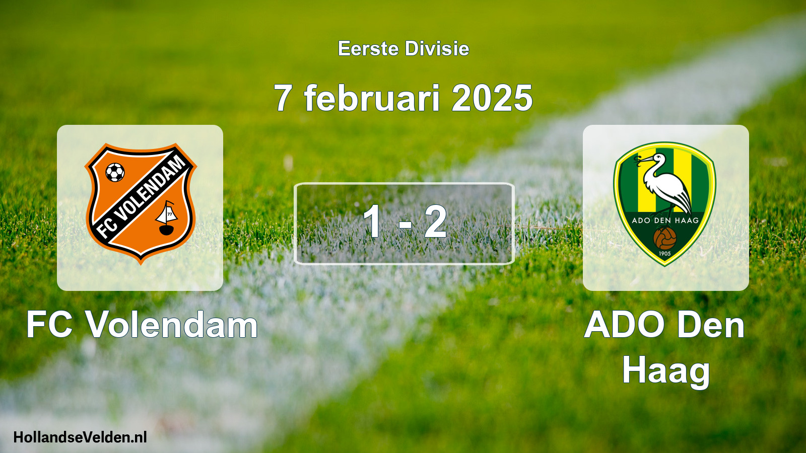 Gespeelde wedstrijd: FC Volendam - ADO Den Haag 1 - 2 (7 februari 2025)