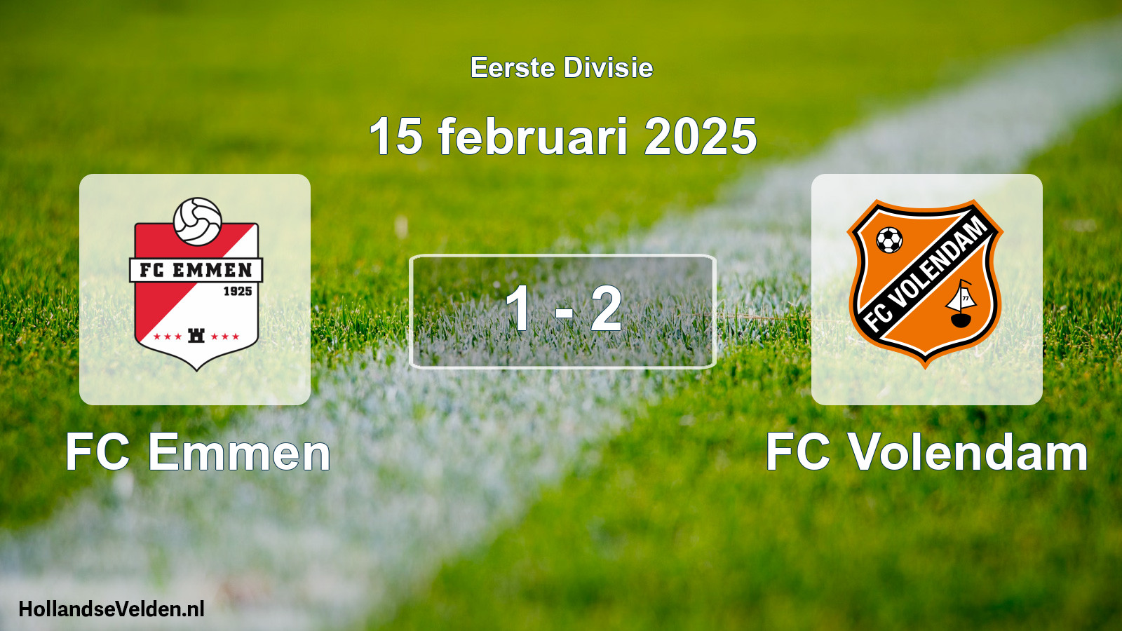 Gespeelde wedstrijd: FC Emmen - FC Volendam 1 - 2 (15 februari 2025)
