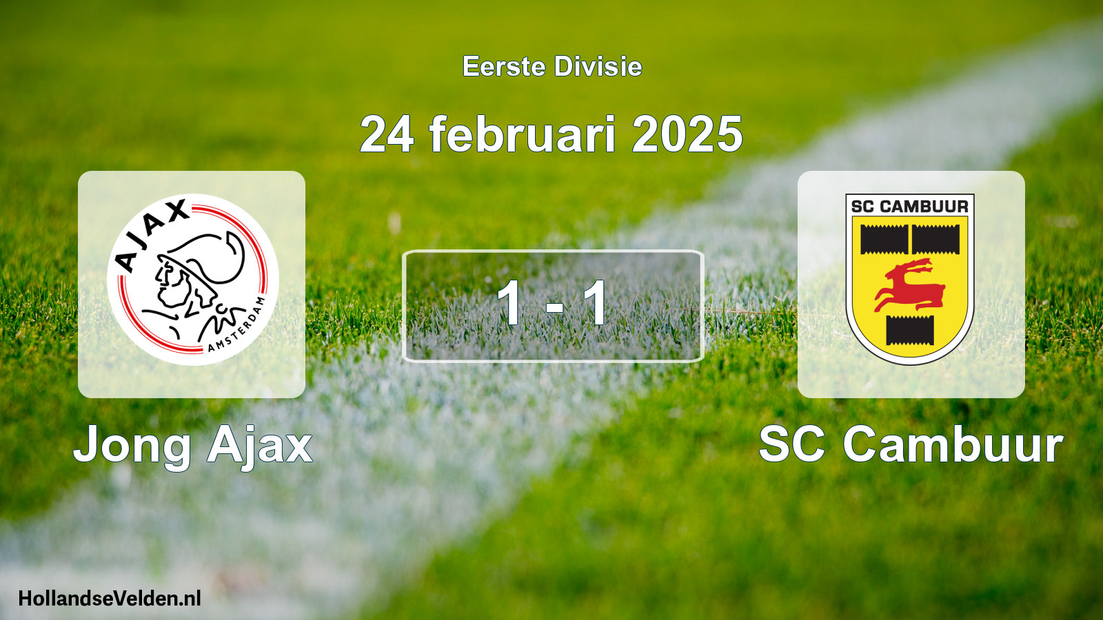 Gespeelde wedstrijd: Jong Ajax - Cambuur Leeuwarden 1 - 1 (24 februari 2025)