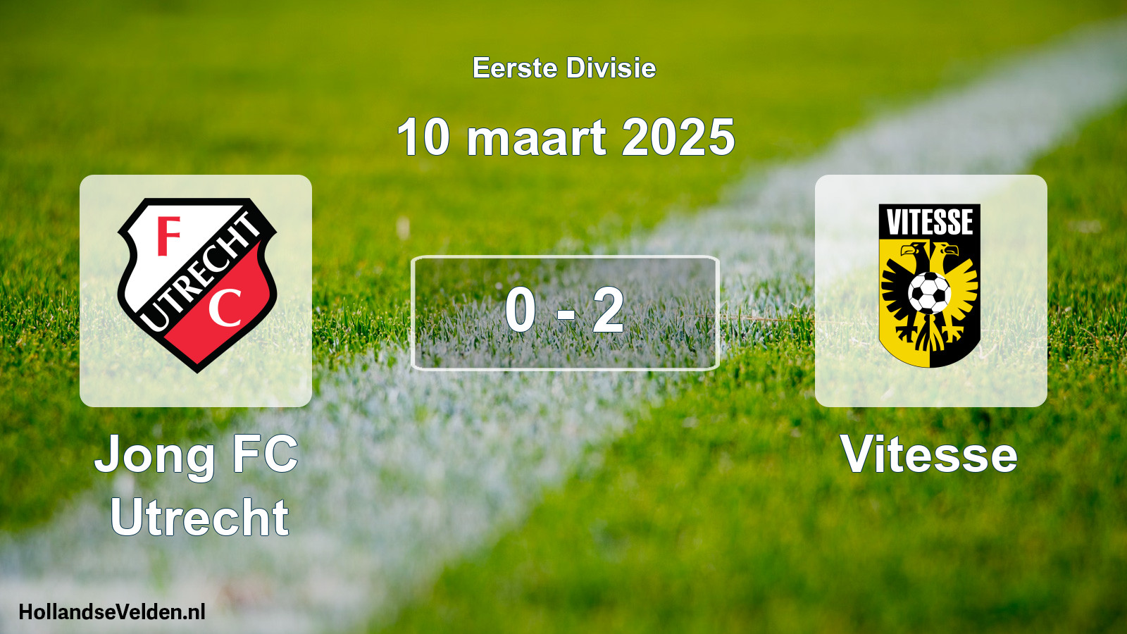 Gespeelde wedstrijd: Jong FC Utrecht - Vitesse 0 - 2 (10 maart 2025)