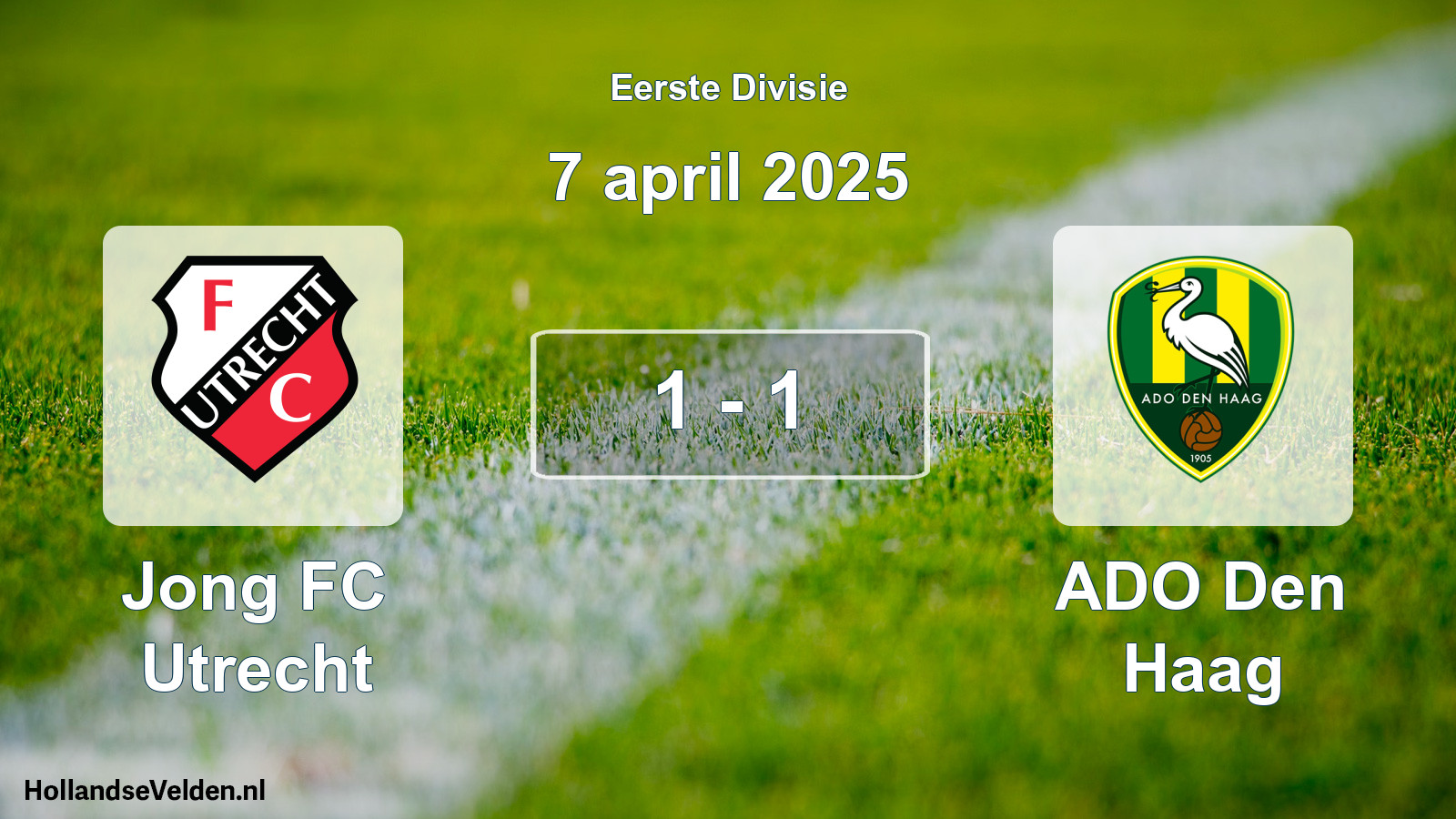 Gespeelde wedstrijd: Jong FC Utrecht - ADO Den Haag 1 - 1 (7 april 2025)