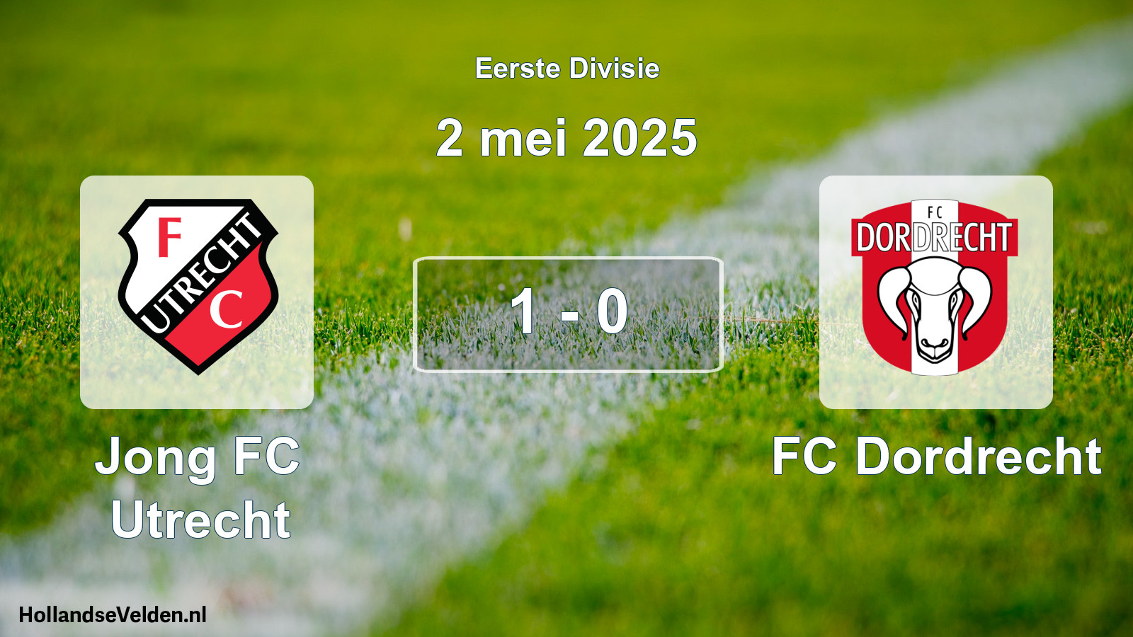Gespeelde wedstrijd: Jong FC Utrecht - FC Dordrecht 1 - 0 (2 mei 2025)