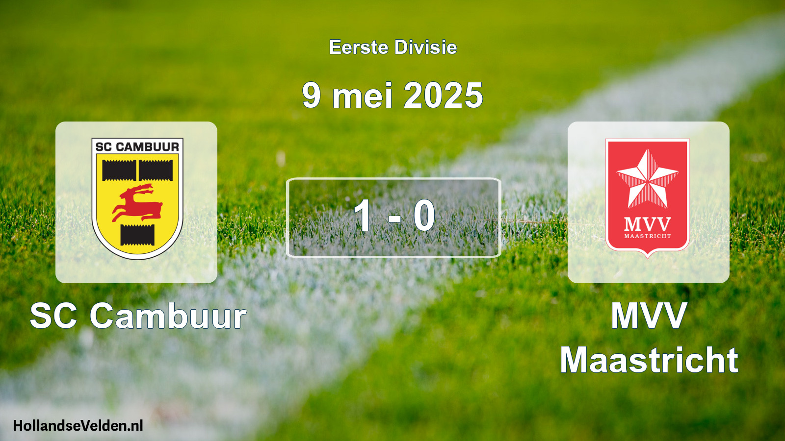 Gespeelde wedstrijd: Cambuur Leeuwarden - MVV Maastricht 1 - 0 (9 mei 2025)