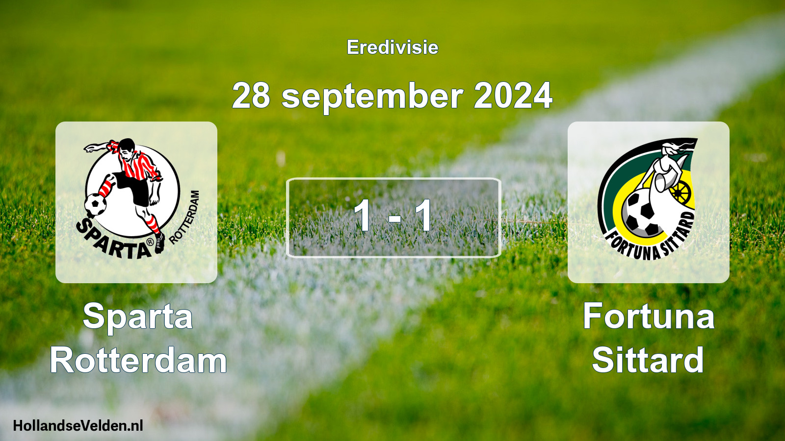 Gespeelde wedstrijd: Sparta Rotterdam - Fortuna Sittard 1 - 1 (28 september 2024)
