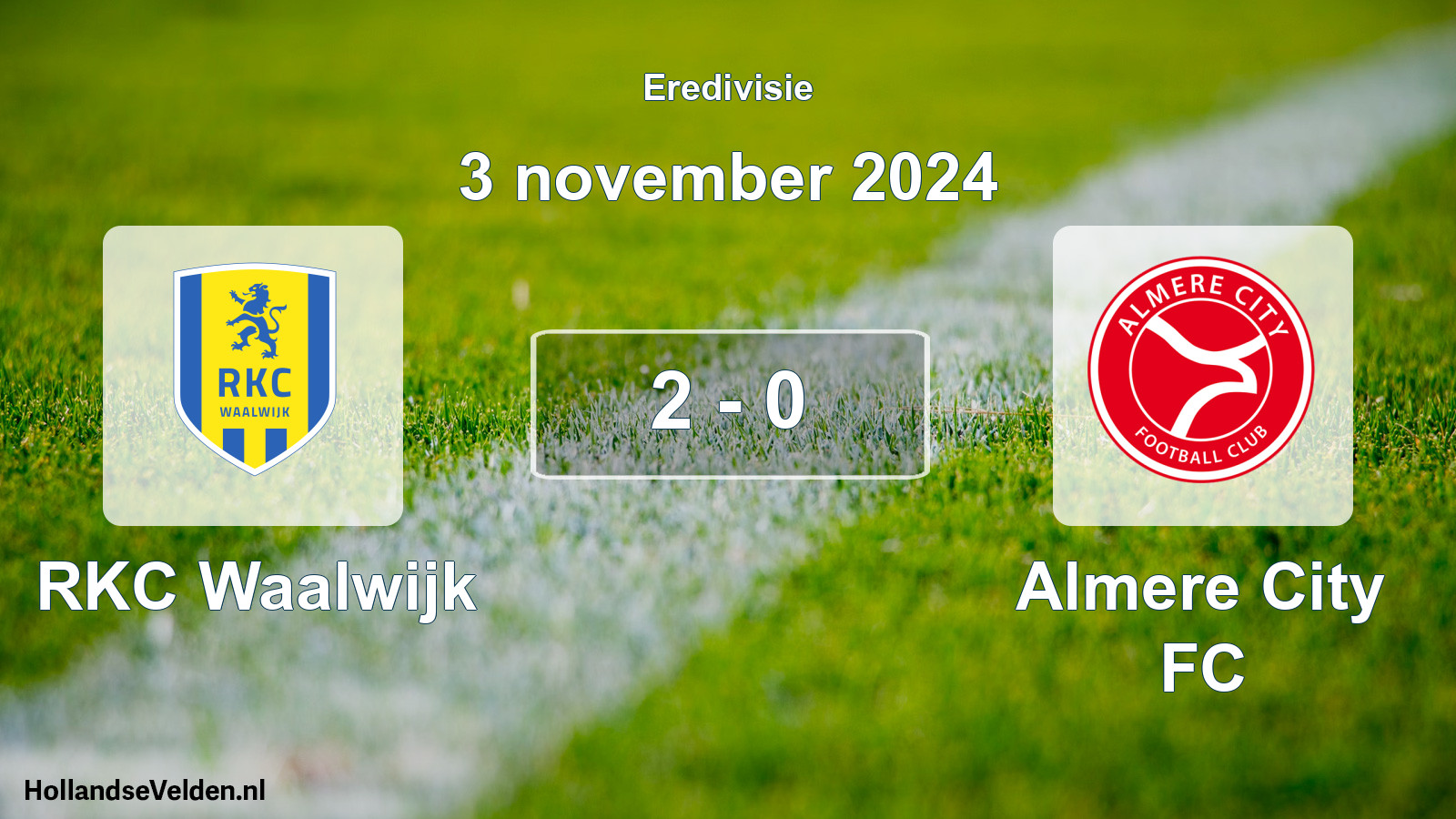 Gespeelde wedstrijd: RKC Waalwijk - Almere City FC 2 - 0 (3 november 2024)