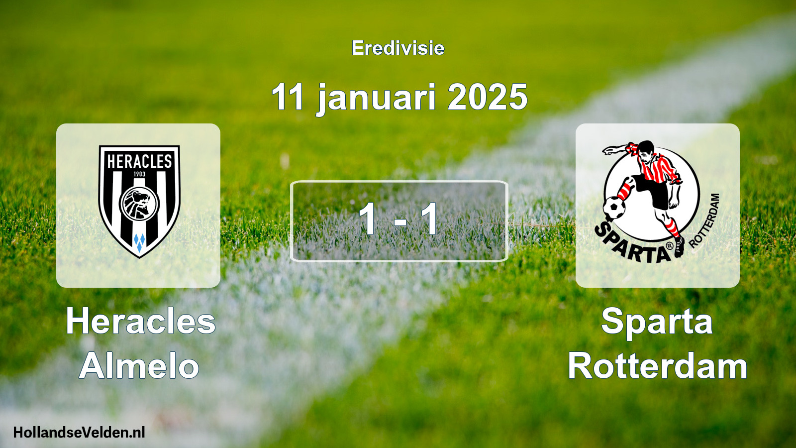 Gespeelde wedstrijd: Heracles Almelo - Sparta Rotterdam 1 - 1 (11 januari 2025)