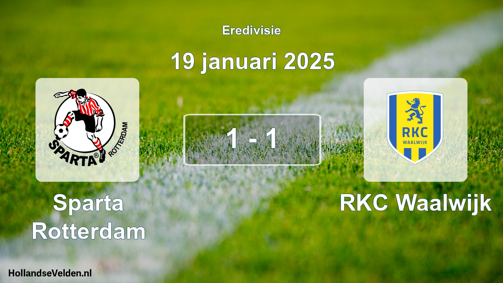 Gespeelde wedstrijd: Sparta Rotterdam - RKC Waalwijk 1 - 1 (19 januari 2025)