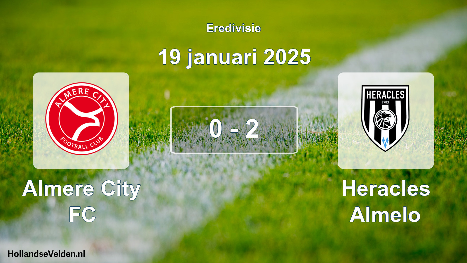 Gespeelde wedstrijd: Almere City FC - Heracles Almelo 0 - 2 (19 januari 2025)
