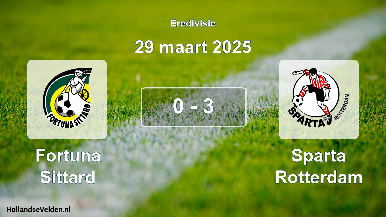 Gespeelde wedstrijd: Fortuna Sittard - Sparta Rotterdam 0 - 3 (29 maart 2025)