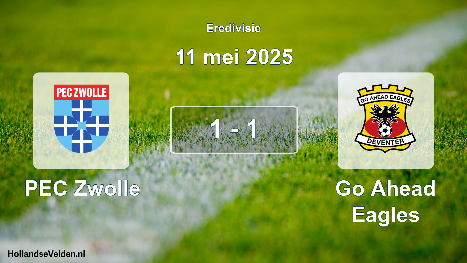 Gespeelde wedstrijd: PEC Zwolle - Go Ahead Eagles 1 - 1 (11 mei 2025)