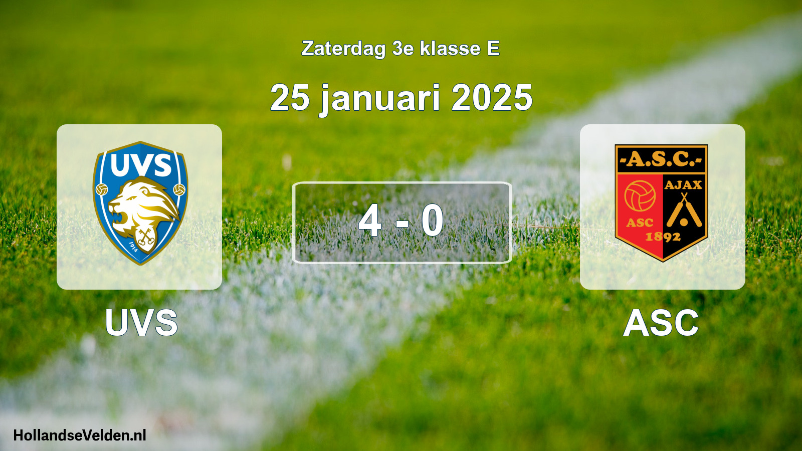 Gespeelde wedstrijd: UVS - ASC 4 - 0 (25 januari 2025)