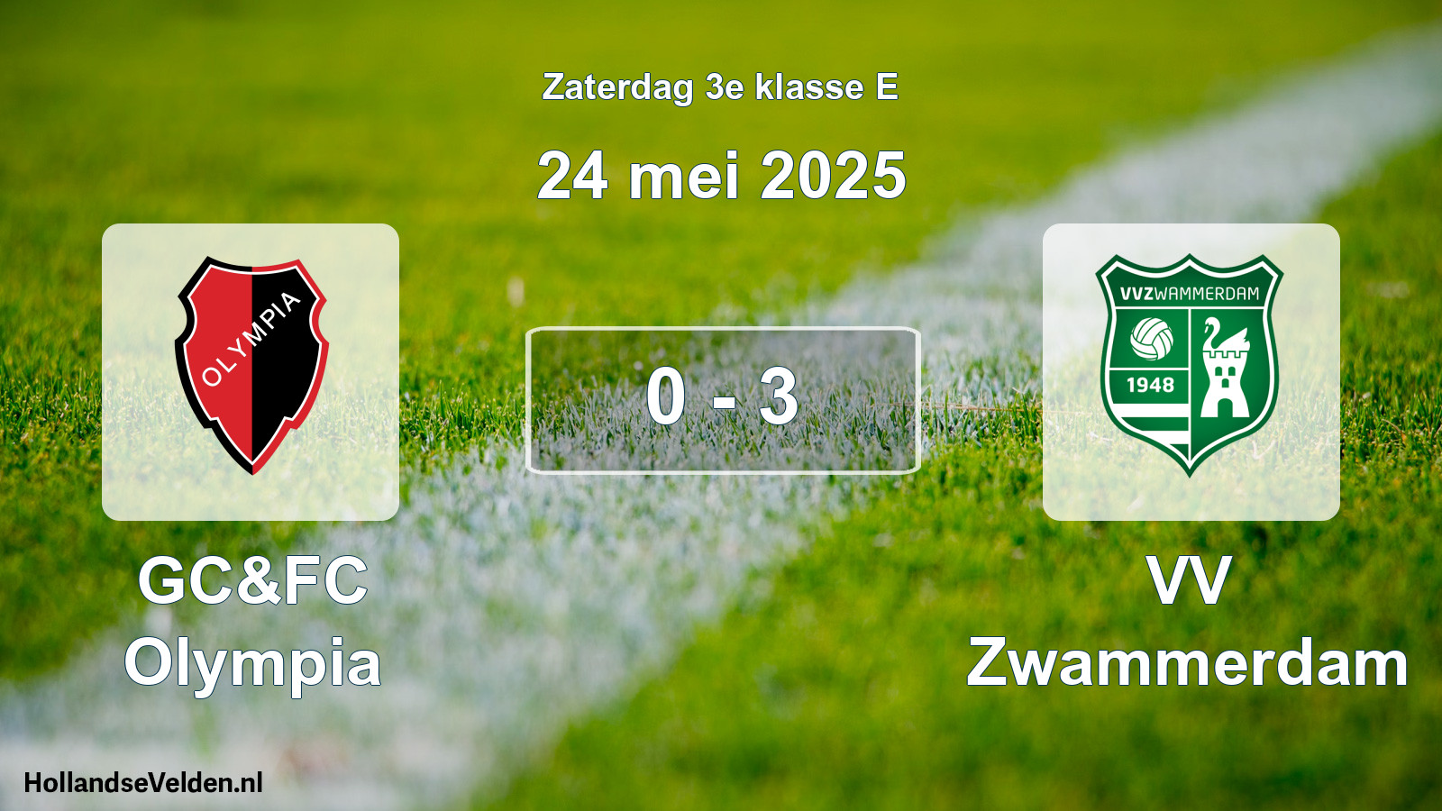 Gespeelde wedstrijd: GC&FC Olympia - VV Zwammerdam 0 - 3 (24 mei 2025)