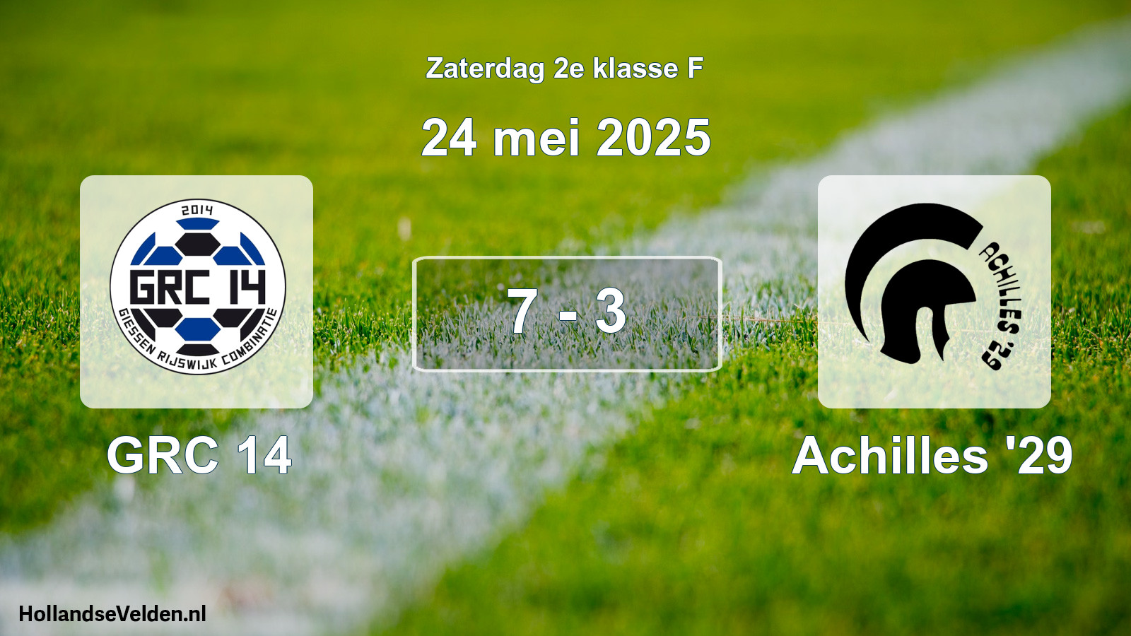 Gespeelde wedstrijd: GRC 14 - Achilles '29 7 - 3 (24 mei 2025)