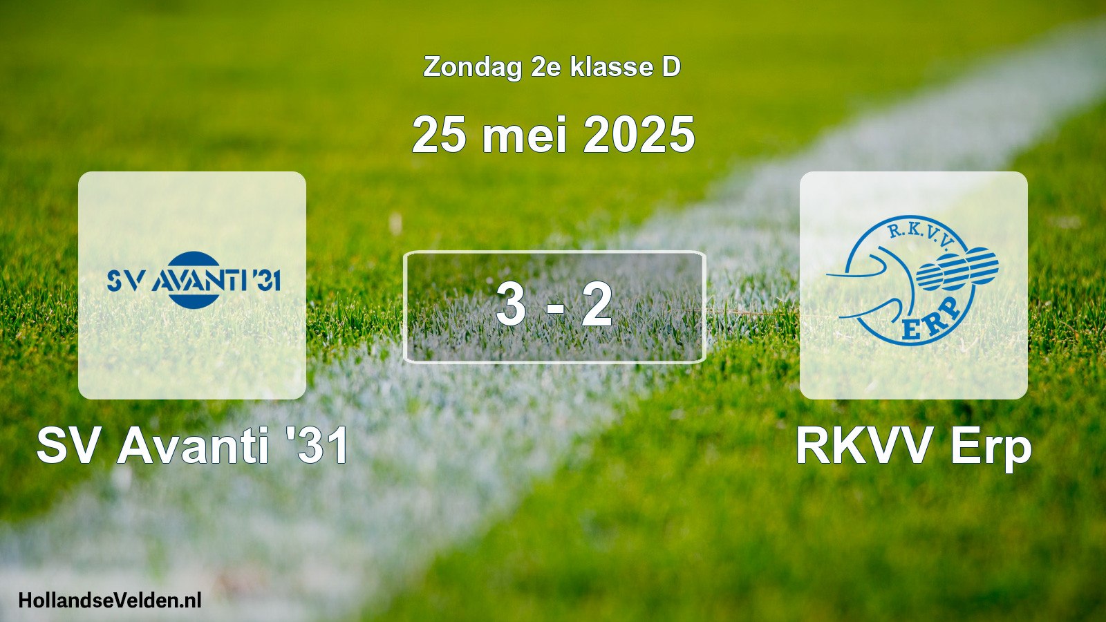 Gespeelde wedstrijd: SV Avanti '31 - RKVV Erp 3 - 2 (25 mei 2025)