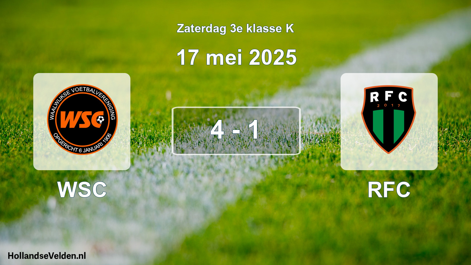 Gespeelde wedstrijd: WSC - RFC 4 - 1 (17 mei 2025)