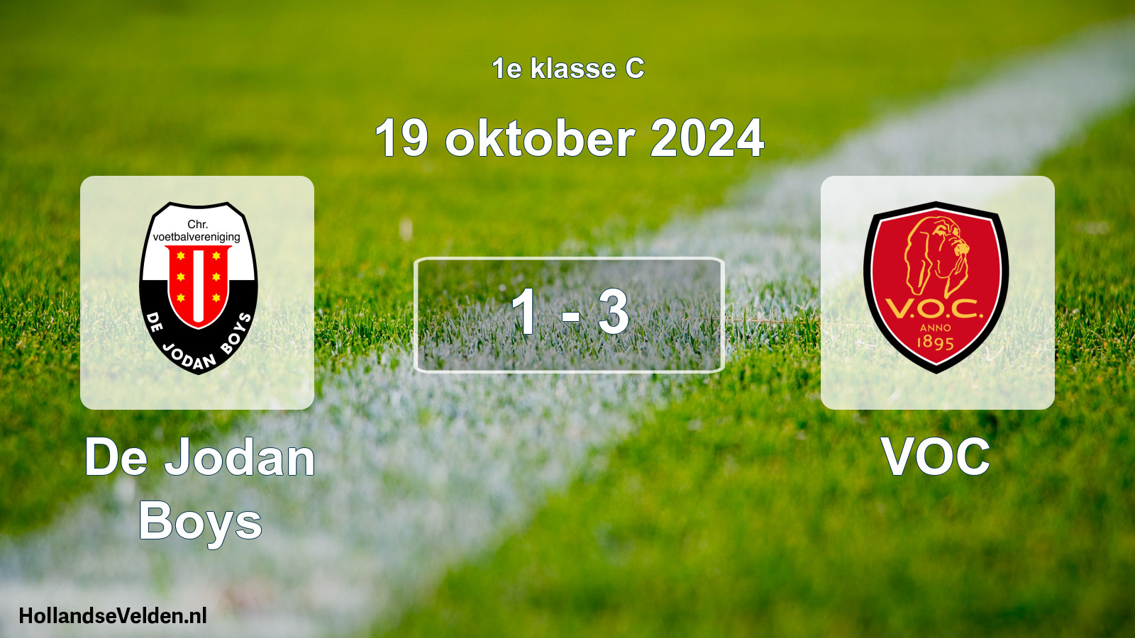 Gespeelde wedstrijd: De Jodan Boys - VOC 1 - 3 (19 oktober 2024)
