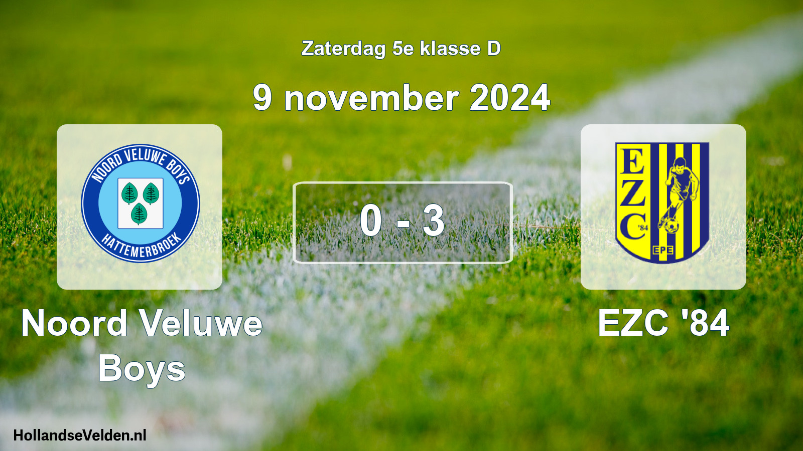 Gespeelde wedstrijd: Noord Veluwe Boys - EZC '84 0 - 3 (9 november 2024)