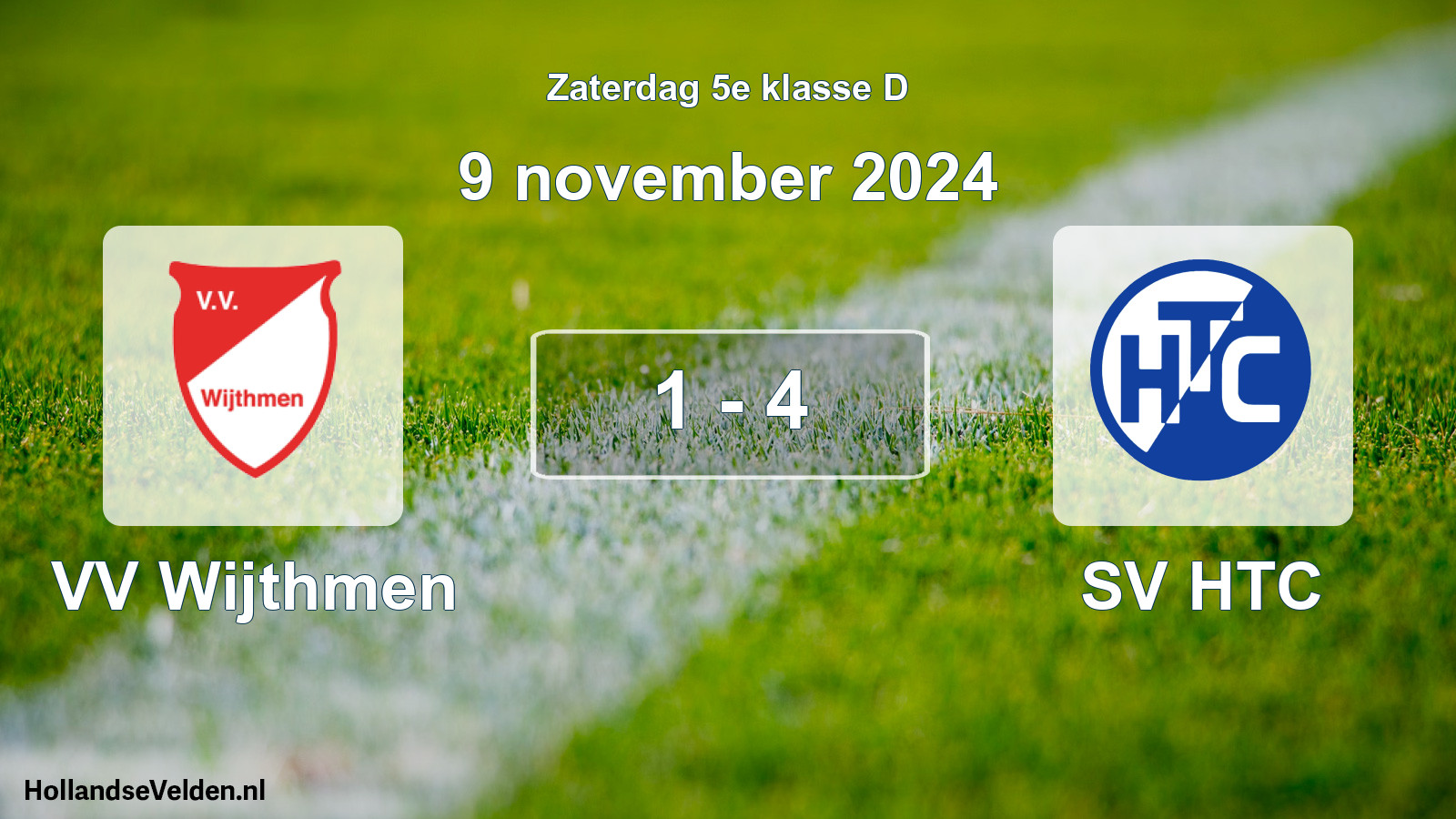 Gespeelde wedstrijd: VV Wijthmen - SV HTC 1 - 4 (9 november 2024)