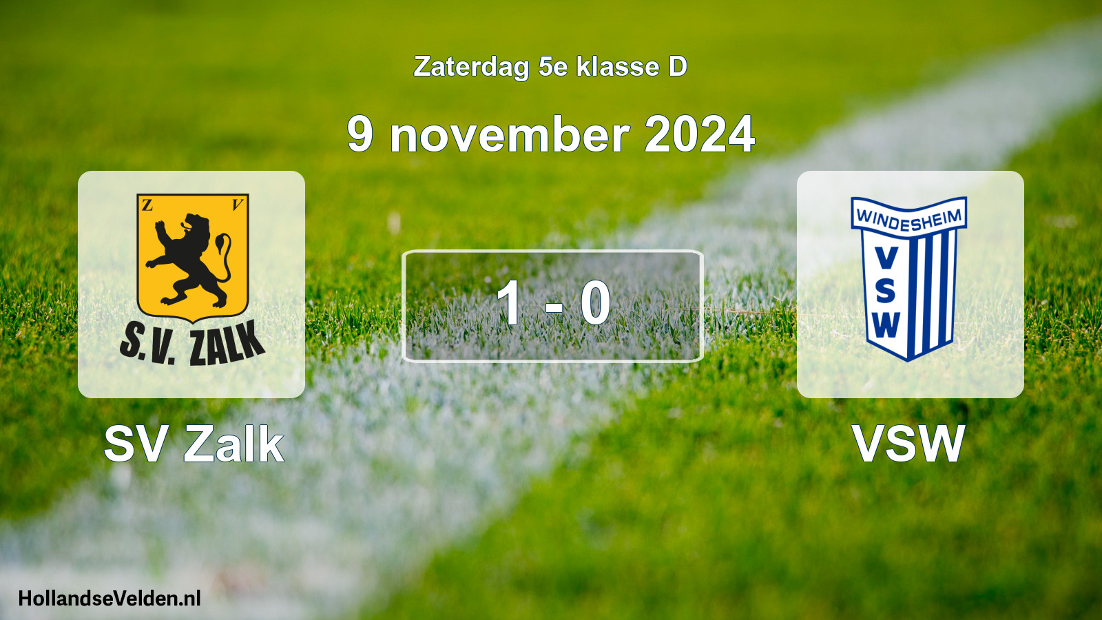Gespeelde wedstrijd: SV Zalk - VSW 1 - 0 (9 november 2024)